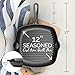Fresh O2 Pre-Seasoned Cast Iron Skillet - 12 Inch (11 Inch Bottom) Cast Iron Grill Pan w/Cooking Ridges - Camping Accessories for Cooking - Home & Kitchen Accessories - Culinary Gifts for Chefs
