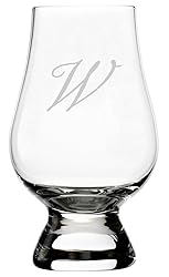 Bix Script Etched Monogram Crystal Whisky Glass