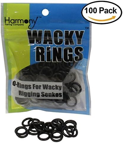 Wacky Rings (100 pk – O-Rings for Wacky Rigging Senko Worms/Soft Stickbaits – Bait Saver Orings for 6” Senko Style Worms – Save Your Worms from Tearing While Wacky Rigging