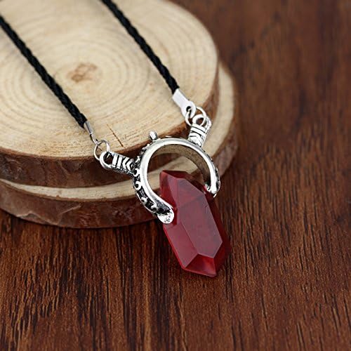 Cosplay DMC Devil May Cry 5 Necklaces Crystal Unisex Dante Pendants Rope Chain Necklaces (red)