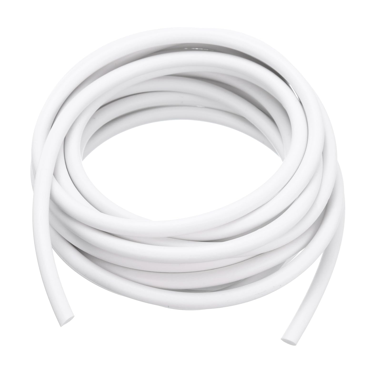 PATIKIL Silicone Foam Seal Strip, 5M(16.4Ft) 6.5mm(0.26") Dia Round High Density Solid Sponge Rubber Weather Stripping Cord for Sealing Gap Blocker Insulation, White