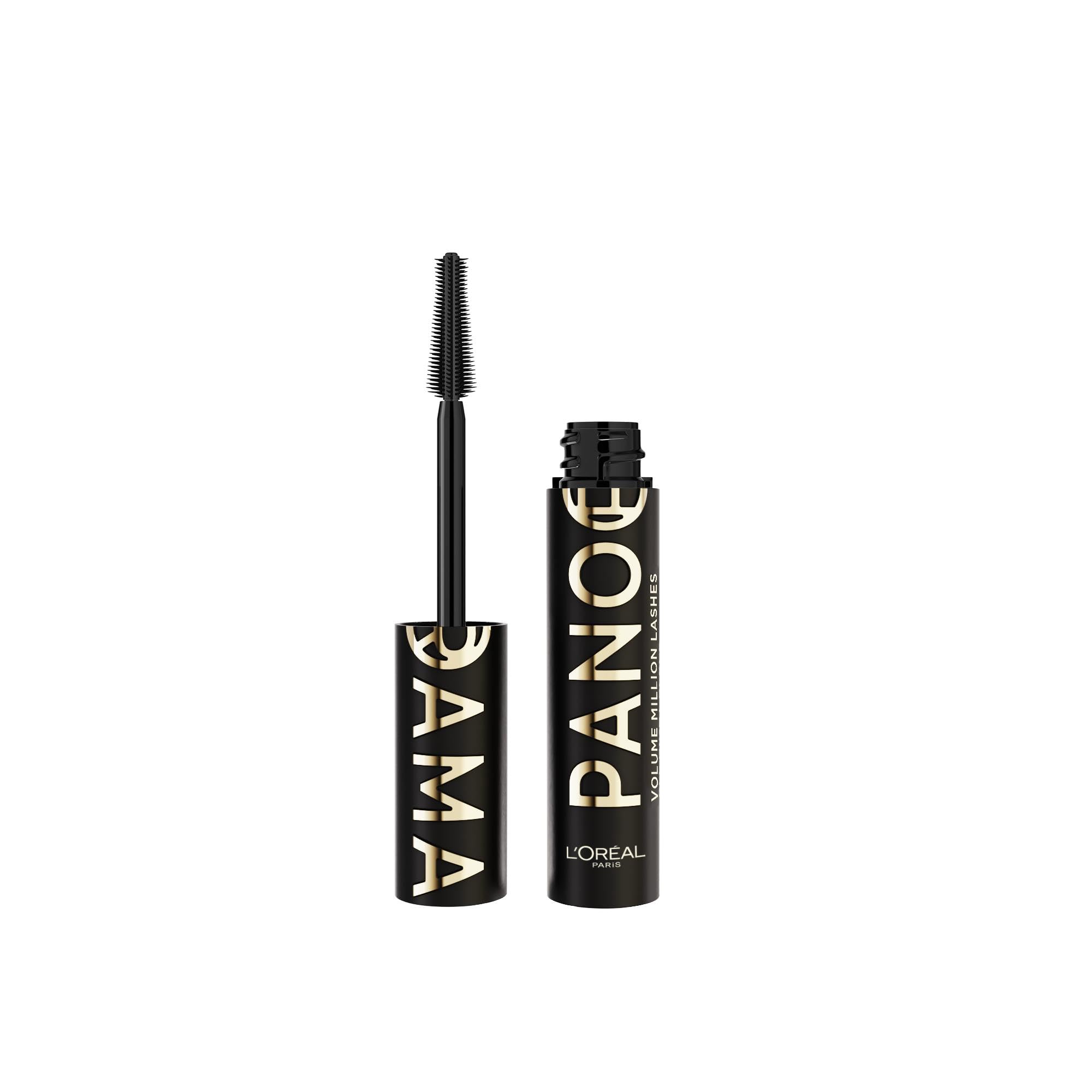 L'Oreal Paris Volume Million Lashes Panorama All Night Mascara, Multi-Level Brush for 24H Panoramic Volume and 1.4x Bigger Looking Eyes with Extreme Black Intensity, Black