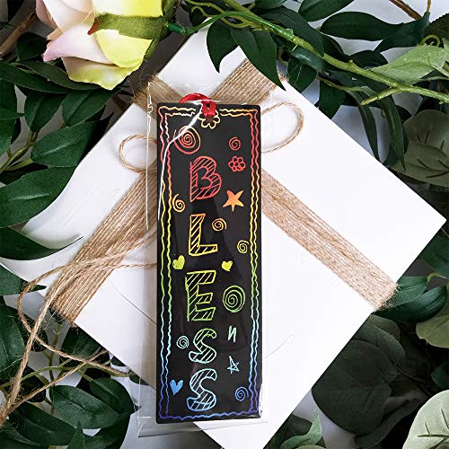 image for Supla 36 Set 2 Style Magic Scratch Rainbow Bookmarks Making Kit for Ki