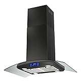 JOEAONZ 36 inch Island Range Hood 700CFM Black