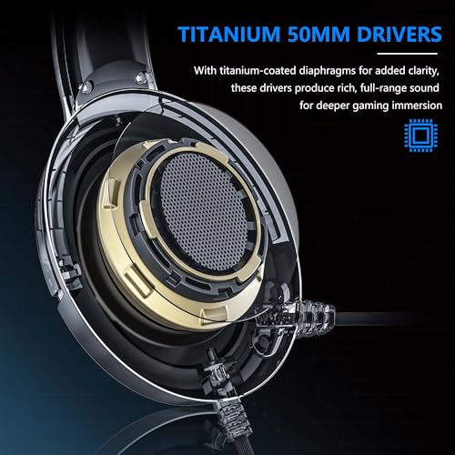 BINNUNE Wireless Gaming Headset, 2.4GHz Gaming Headphones for PS4, PS5, PC, NS, 5.2 Bluetooth Headphones with 40Hr Battery, Noise Canceling Microphone, 3.5mm Wired Mode for Xbox Series - White