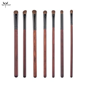 Anmor 7 Pieces Soft Pony Hair Eye Makeup Brush Set Cruelty Free Natural Bristles, Eyeshadow Eye Shader Eye Blending Brush Kit