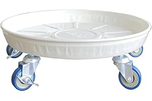 SKAFORZ Planter Caddy with Wheels Extra Large Heavy Duty Metal Plant Stand with Wheels Plant Dolly for Garden Plant Pot Flowerpot Tray Indoor Outdoor 18Inches White 1Pcs