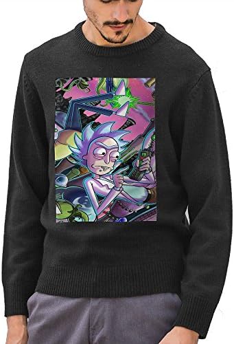 SPINA JR Rick And Morty Men's Sweatshirt Winter Must Have Ultimate Cotton Crewneck Sweatshirt