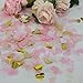 Mybbshower Pink Gold Tissue Paper Heart Confetti for Wedding Reception Baby Bridal Shower Table Scatter 1 Inch 8000 Plus