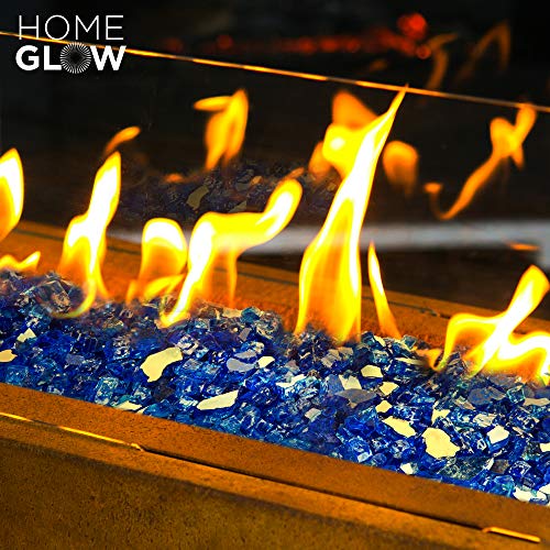 HOMEGLOW Fire Glass. Reflective Tempered Fireglass for Propane or Gas