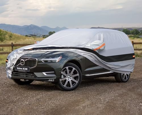 Holthly Outdoor SUV Car Cover for Volvo XC60 (2008-2025), Car Cover 10 Layers of Protection, 100% Waterproof, Anti-Dust, Windproof, Rain Waterproof, UV Protection