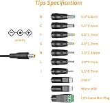 Zolt 45W Universal Power Adapter AC DC 5V 15V with 10 Connectors USB Port view 2