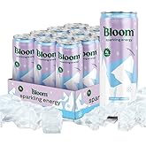 Bloom Nutrition Sparkling Energy Drink - Natural Caffeine, Zero Sugar, 180mg - Antioxidant-Rich with Green Coffee Bean, Green Tea Extract, Prebiotics - Glacier Crush - 12oz 12 Pack