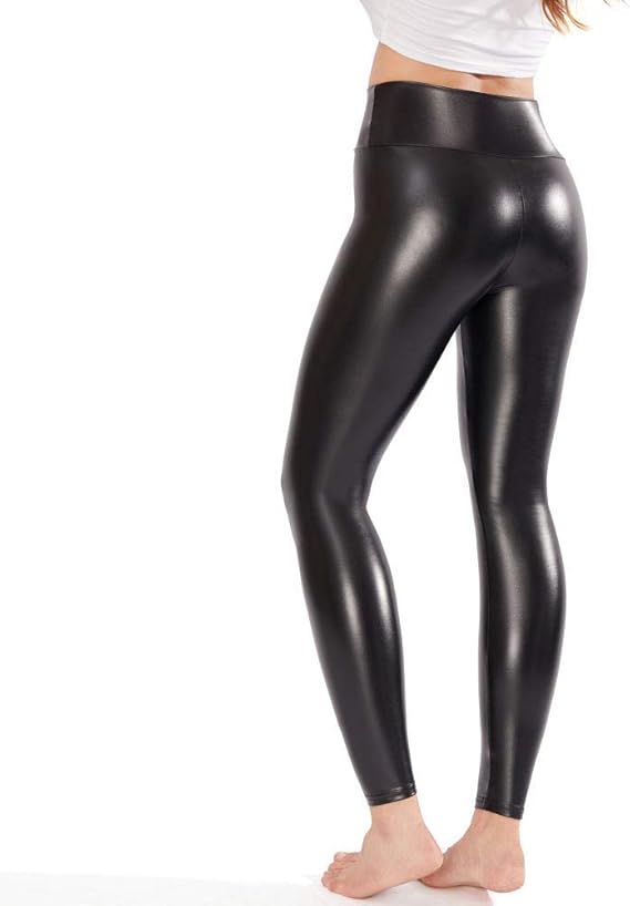 Ginasy Faux Leather Leggings Pants Stretchy High Waisted Tights for