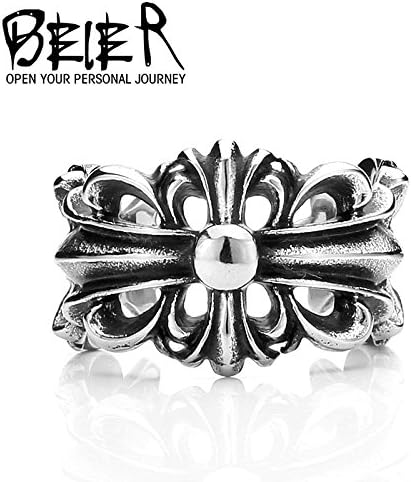 Rainy Today Ring Stainless Steel Man Jewelry Gothic Triple Fleur De Lis Ring for men and women Vintage BR8-031 US size 13.0