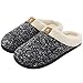 ULTRAIDEAS Mens Slip On Slippers, Sherpa Lined House Shoes with Memory Foam for Indoor Outdoor, Machine Washable (Meteorite Grey, Size 11-12)
