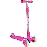 BELEEV Scooters for Kids 3 Wheel Kick Scooter for Toddlers Girls Boys, 4 Adjustable Height, Lean to Steer, Light up Wheels, Extra-Wide Deck, Easy to Assemble for Children Ages 3-12