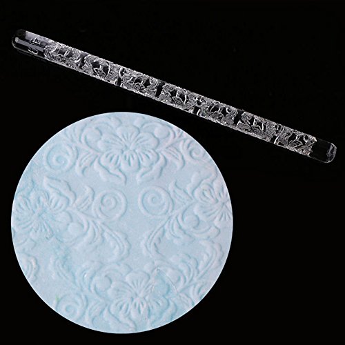 Textured Rolling Pin, Acrylic Rolling Pins Non-Stick Sugar-craft Cake Decoration Colorful Fondant Pasta Roller Embossed Patterned Mold DIY Lightweight Rolling Pin Kitchen Accessories(Style 1,style A) - Thumbnail 6