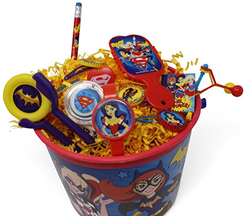 DC Super Hero Girls Easter Basket | Great for Little Boys and Girls | Pre Filled with Stuffers, Chocolate, Candy, Treats and Toys | Perfect for Kids of Most Ages