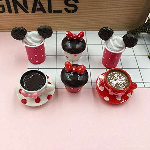 ZAMTAC ! 5pcs/lot Resin Kawaii Newest Miniature Cups for Scrapbooking, Dollhouse Accessory, Embellishment DIY - (Color: Mix Different Design)