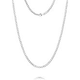 LUCKY2+7 Silver Chain for Men, 3mm/5mm Cuban Link Chains for Men Stainless Steel,Mens Necklace Chain 18/24 inch,Gift Box Included