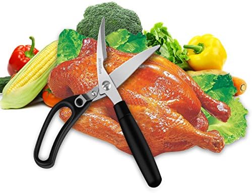 Kitchen Poultry Shears, Heavy Duty Stainless Steel Spring Loaded Good Grips Multi Purpose Scissors