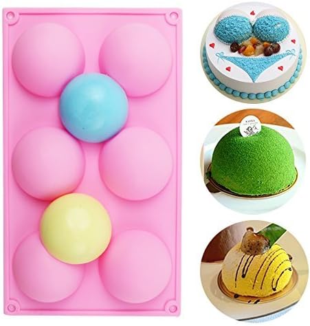 WXBOOM 2pcs Half Sphere Silicone Cake Mold, 3D DIY Chocolate Soap Mold Baking Mold Cake Decorating Tools