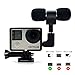 Microphone Adapter, ZIKO Microphone 3.5 mm Mic Adapter Mini Stereo 3.5 mm mic Adapter Microphone Mount with Standard Frame for GoPro 3/3+/4 Sports Camera