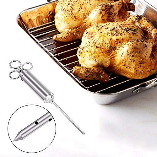 Meat Injectors - 2 Oz Meat Injector Syringe Poultry Marinade Flavour Seasoning Injectors Bbq Kit With 3 Needles - Injectors Pumps Pump Kits Professional Guns Meat