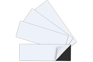 HYHOSHI 4 Pack 12" X 4" Bumper Sticker Magnets with Self Adhesive Flexible Magnetic Bumper Stickers, Turn Any Decal Into a Strong Magnet, Easy to Cut White