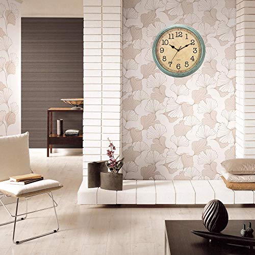 HYLANDA 12 Inch Vintage/Retro Wall Clock, Silent Non-Ticking Quartz Decorative Wall Clocks Battery Operated with Large Numbers&HD Glass Easy to Read for Kitchen/Living Room/Bathroom/Bedroom/Office - Thumbnail 4