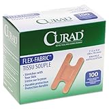 Curad Flex Fabric Bandages, Knuckle, 100/Box