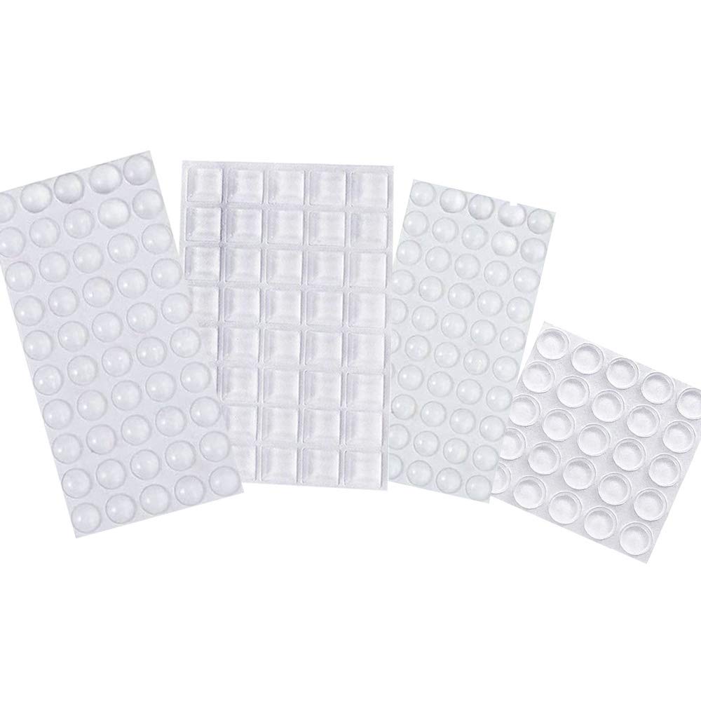 Rubber Feet 165 Pieces, Non Slip Small Clear Adhesive Bumper Pads, Self Stick Silicone Buffer Pads Noise Dampening Stops, Soft Protective Furniture Pads Cushion Dots for Cabinet Door/Drawer/Glass/Wall