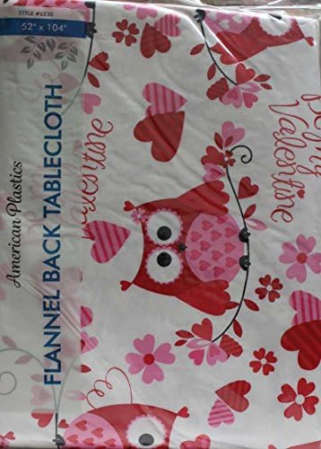 tablecloth 52"x104" multi-Colored owl heart oblong