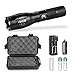 LED Tactical Flashlight by Reyo - 1200 Lumens Waterproof Torch with 2 Rechargeable 18650 Lithium Batteries, Double Battery Charger and a Hard Case