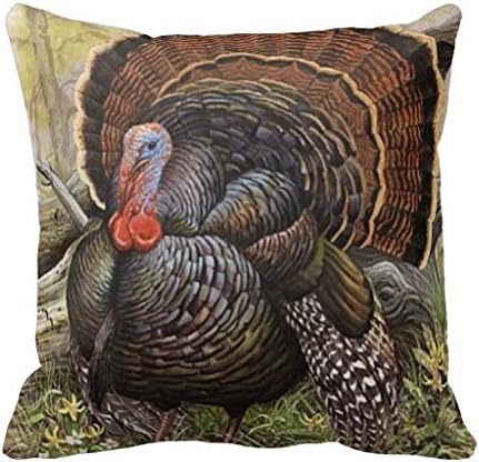 Wild Thanksgiving Turkey Throw 18*18 pillow Case
