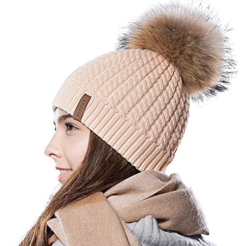 Buy FURTALK Womens Winter Knitted Beanie Hat Ladies Bobble Pom Pom Hats for Women Online at