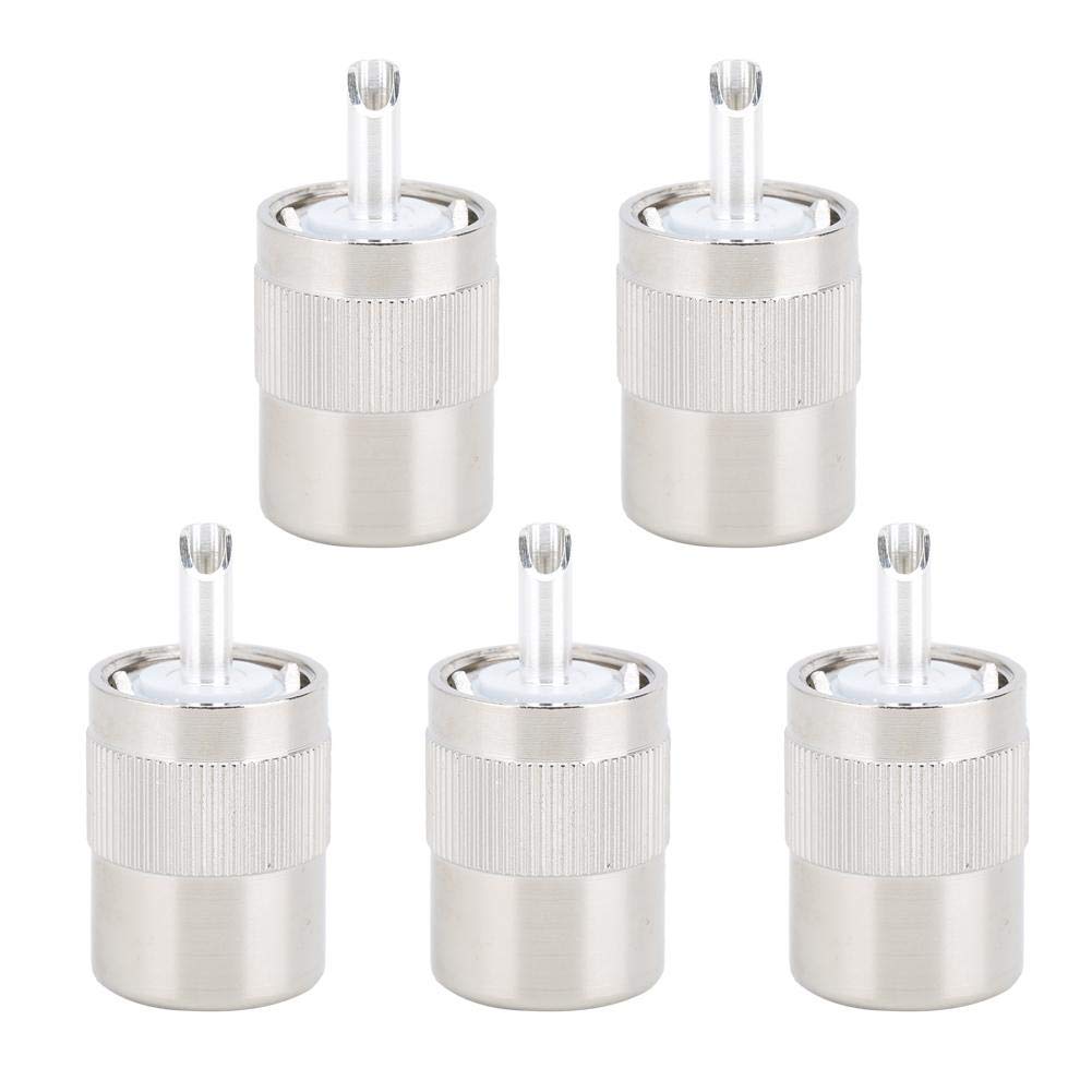 Male Feeder Head Connector,5Pcs UHF PL-259 Male Feeder Head Connector, Plug Connector Male Adapter Coaxial Cable for 50 Ohm RG8 / RG214 / RG213 9913 / LMR400 Coaxial Cable