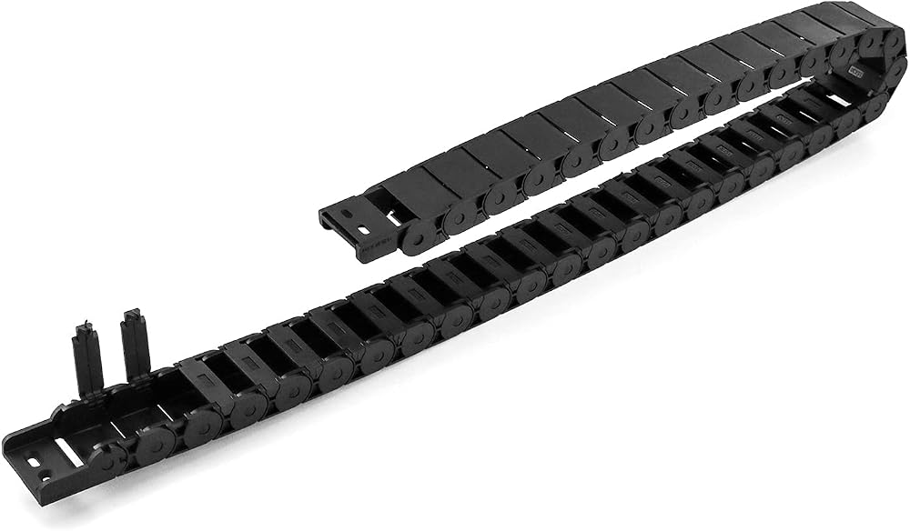 QWORK Black Plastic Cable Drag Chain 15x30mm for CNC Machine Tool Wire Carrier