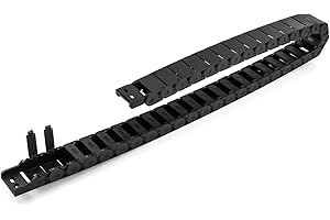 QWORK Cable Drag Chain, Black Cable Wire Carrier Drag Chain Plastic CNC Machine Tool 15mm x 30mm