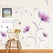 Kaimao Purple Flower in The Wind Wall Stickers Art Decal Murals Removable Wallpapers for Home Decoration