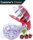 Cherry Pitter and Olive Pitter Tool - 6 Cherries, Red