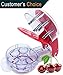 Cherry Pitter and Olive Pitter Tool - 6 Cherries, Red
