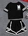 YJQ Women's Kpop BTS Crop Top and Shorts Set Bangtan Boys Tee Shirt and Shorts JIN SUGA Jimin V RM JHOPE (Black/BTS-LY, S)