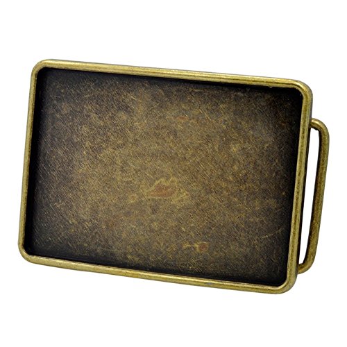Buckle Rage Rectangle Blank Belt Buckle Large Bronze