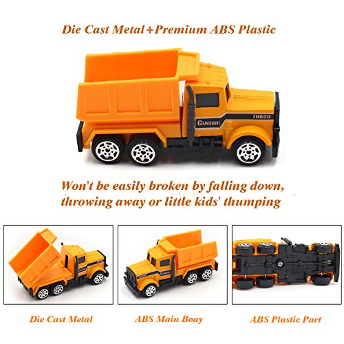 Kids Construction Toys,Play Vehicles,6 Set Inertia Toy Construction Vehicles with 10 Traffic Sign，Mini Car Toys Set Die Cast Engineering Trucks Toy for Age 3-8 Years Boys and Girls as Gift(16 PCS） - Thumbnail 5
