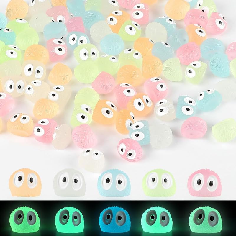 Photo 1 of 100pcs Luminous Ghost Tree Elves Fairy Resin Briquettes Miniature Garden Accessories Glow in The Dark for Fairy Garden Cake Decoration Easter Egg Fillers Party Supplies