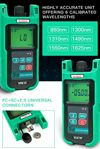 Optic Fiber Power Meter KomShine KPM-35 Fiber Optic FTTH Maintenance + Optical Fiber Singlemode Light Source KLS-35-S