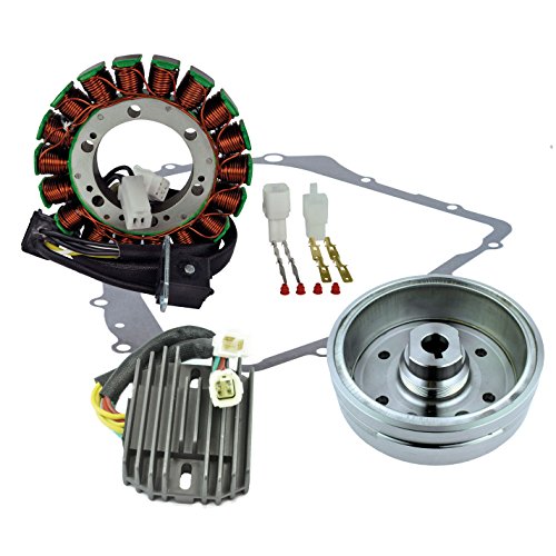Kit Improved Flywheel + Stator + Crankcase Cover Gasket + Voltage Regulator Rectifier for Arctic Cat 400 Auto 2003-2008 | OEM Repl.# 3430-054 3430-071 0802-037 3430-053 3402-590 3402-682 3530-028