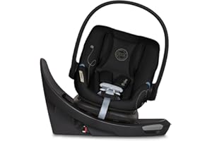 Cybex Aton G Swivel Infant Car Seat with 180-Degree Rotate, Linear Side-Impact Protection, 11-Position Headrest, SensorSafe & Safelock Base, Moon Black